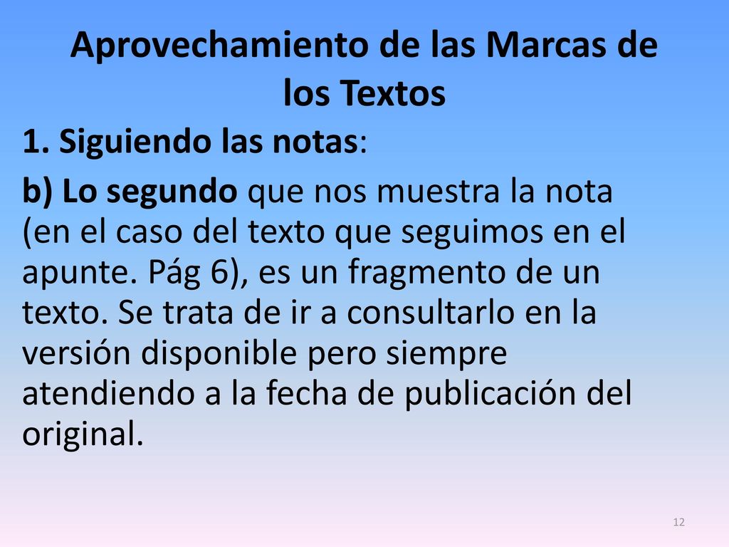 Aprovechamiento de las Marcas de los Textos