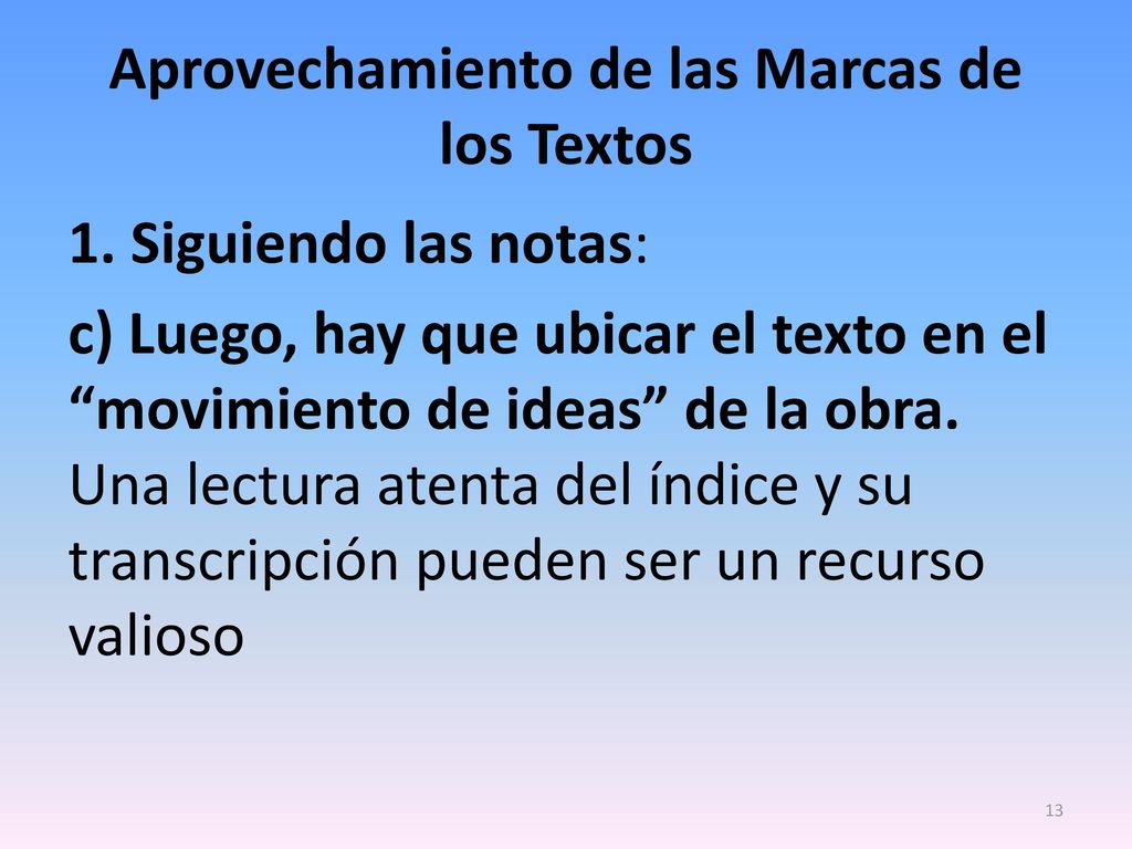 Aprovechamiento de las Marcas de los Textos