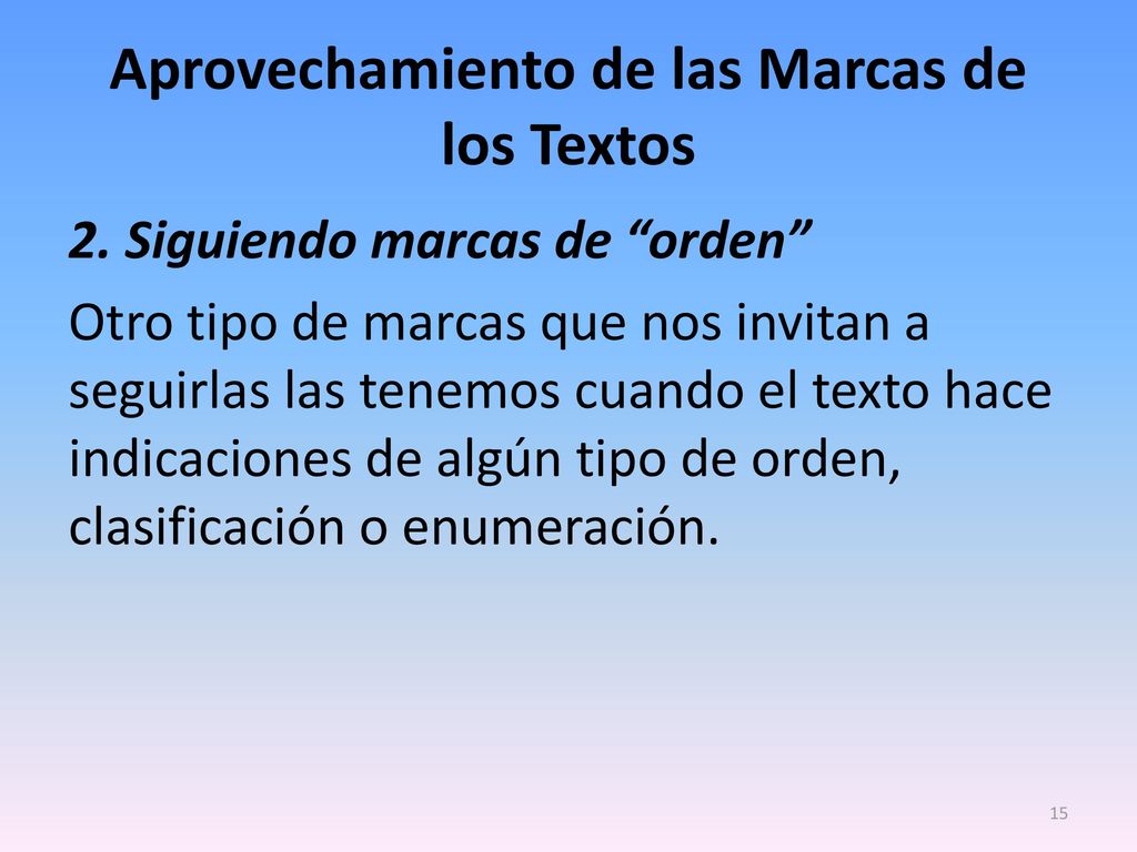 Aprovechamiento de las Marcas de los Textos