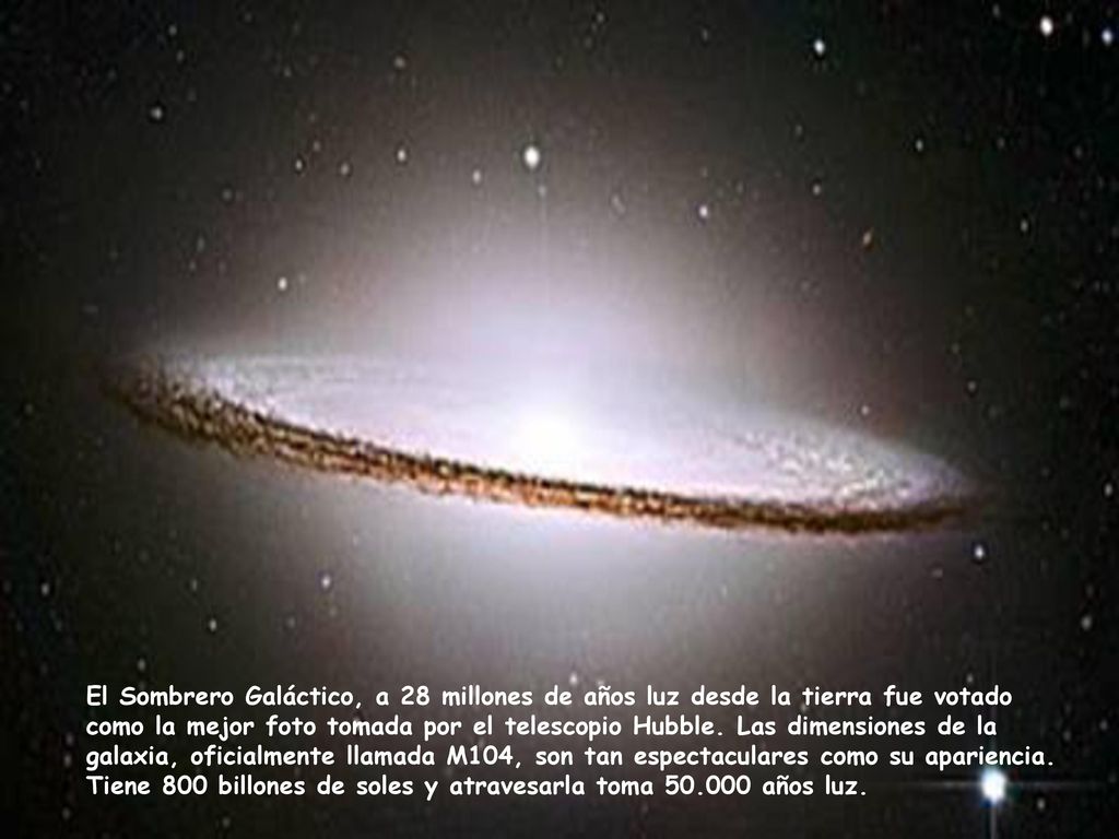 El Sombrero Galáctico, a 28 millones de años luz desde la tierra fue votado como la mejor foto tomada por el telescopio Hubble.
