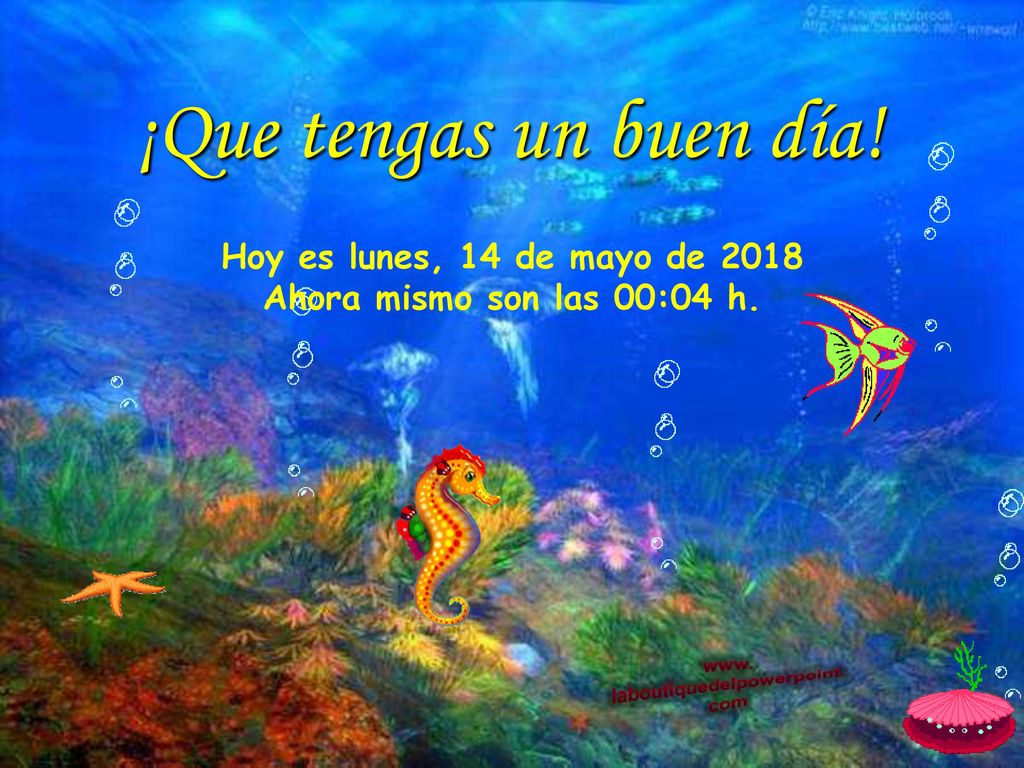 ¡Que tengas un buen día! Hoy es lunes, 14 de mayo de 2018