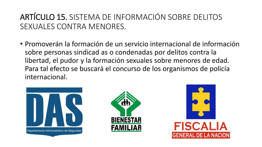 ARTÍCULO 15. SISTEMA DE INFORMACIÓN SOBRE DELITOS SEXUALES CONTRA MENORES.