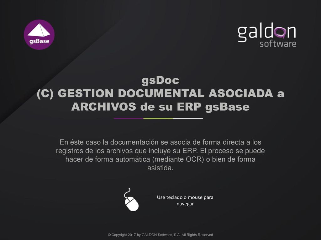 gsDoc (C) GESTION DOCUMENTAL ASOCIADA a ARCHIVOS de su ERP gsBase
