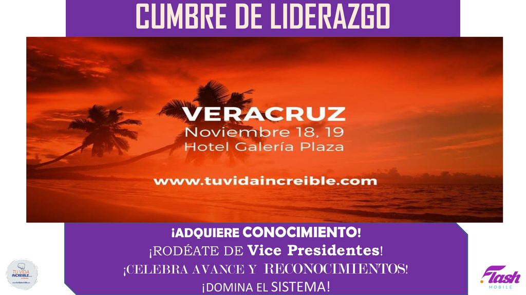 CUMBRE DE LIDERAZGO VERACRUZ NOV. 18 Y 19 ¡ADQUIERE CONOCIMIENTO!