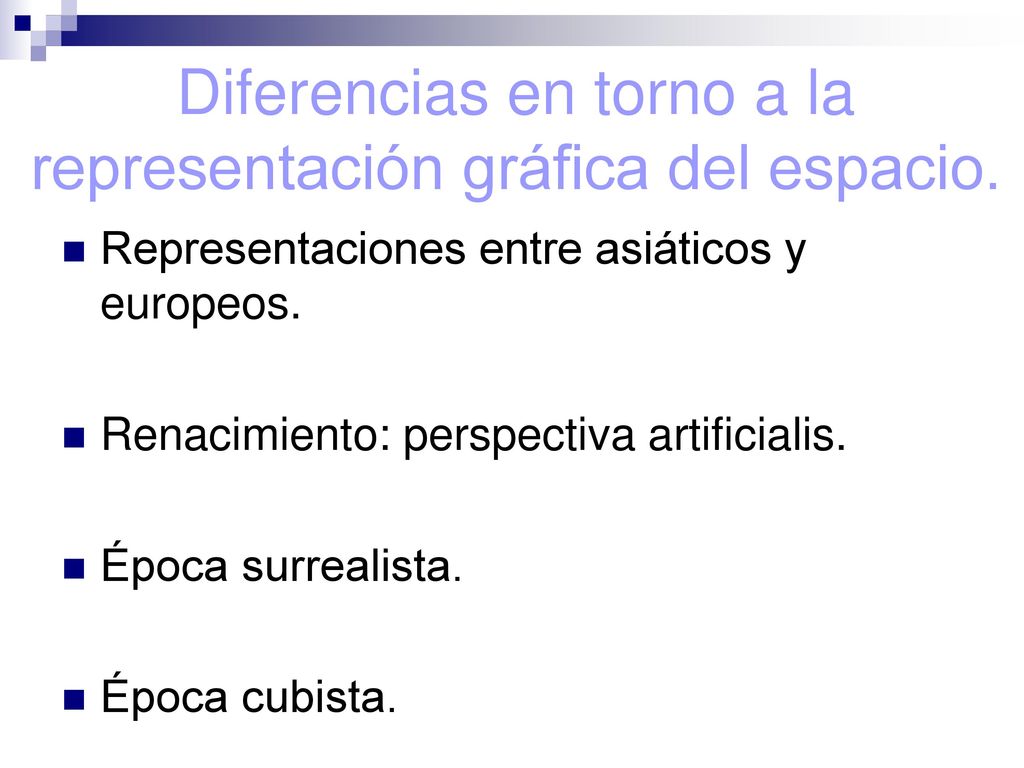 Diferencias en torno a la representación gráfica del espacio.