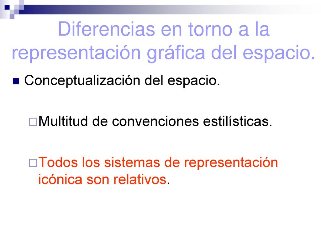 Diferencias en torno a la representación gráfica del espacio.