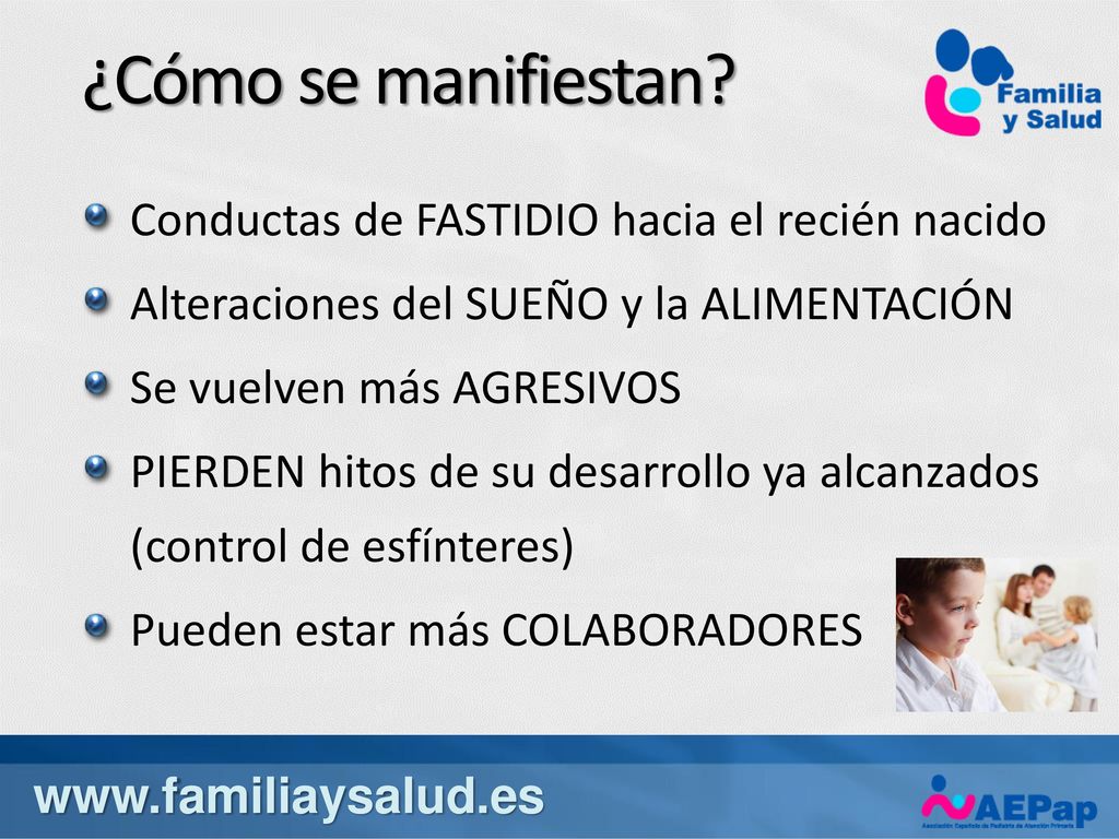 ¿Cómo se manifiestan Conductas de FASTIDIO hacia el recién nacido