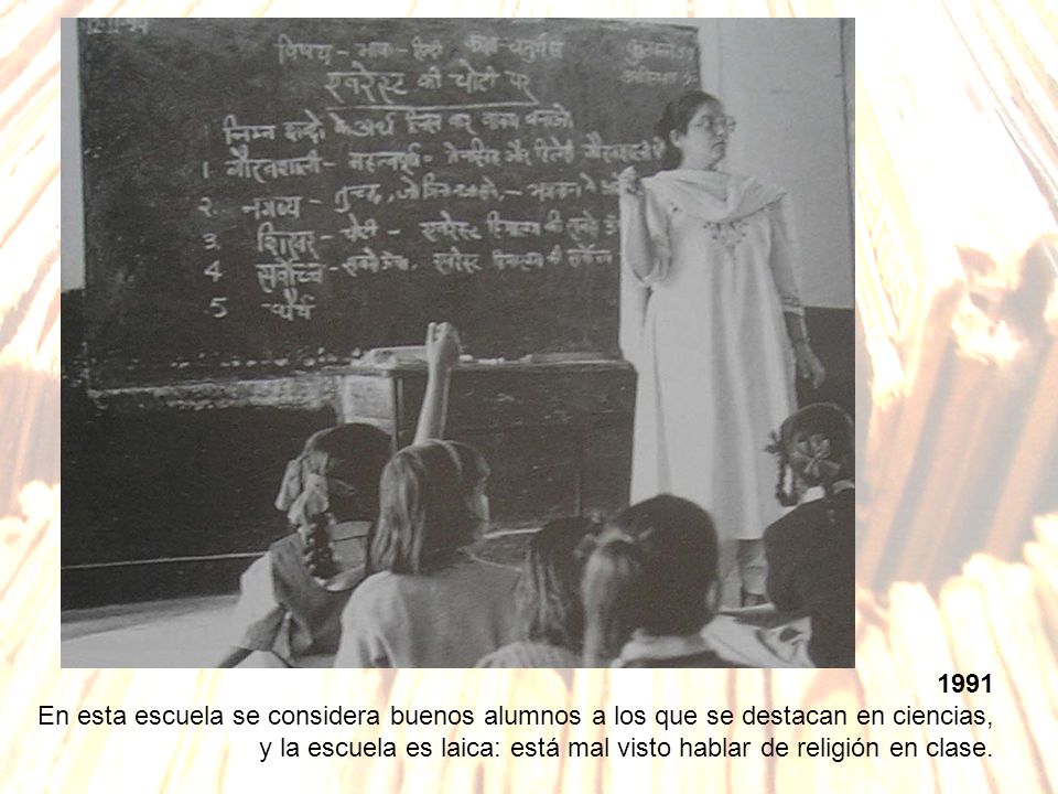 1991 En esta escuela se considera buenos alumnos a los que se destacan en ciencias,