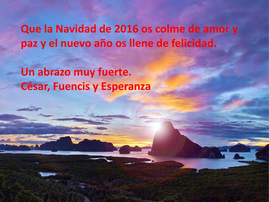 Que la Navidad de 2016 os colme de amor y paz y el nuevo año os llene de felicidad.