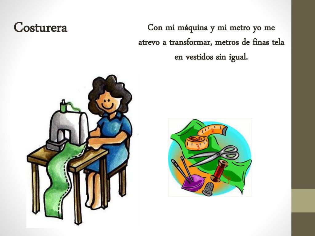 Costurera Con mi máquina y mi metro yo me atrevo a transformar, metros de finas tela.
