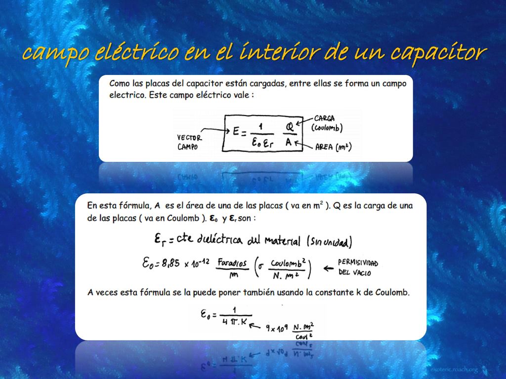 campo eléctrico en el interior de un capacitor