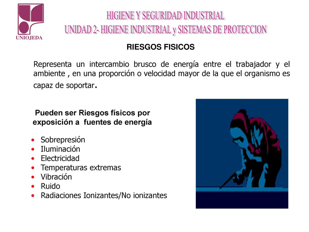 Pueden ser Riesgos físicos por exposición a fuentes de energía