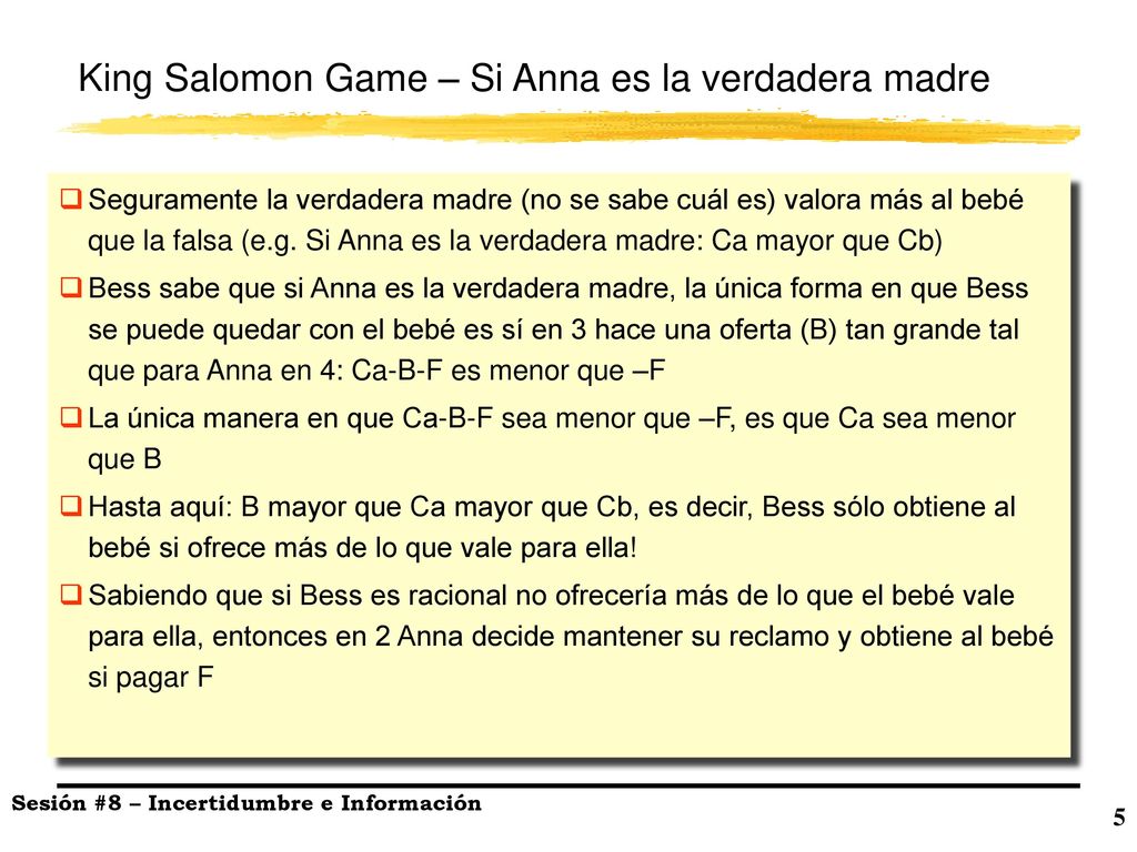 King Salomon Game – Si Anna es la verdadera madre