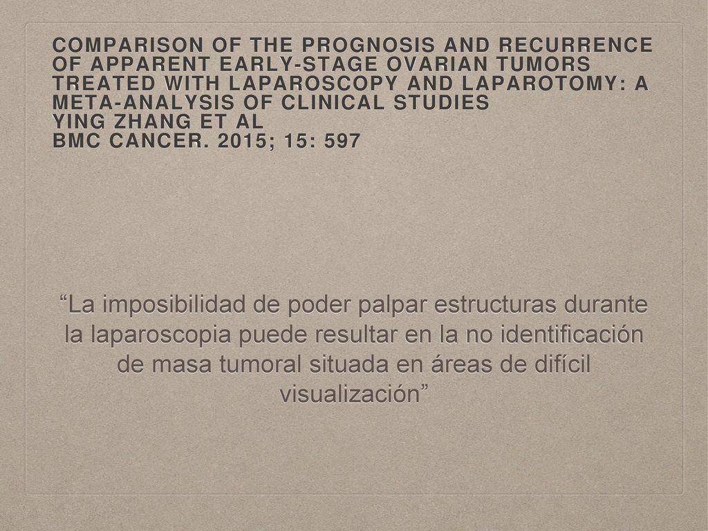 Comparison of the prognosis and recurrence of apparent early-stage ovarian tumors treated with laparoscopy and laparotomy: a meta-analysis of clinical studies