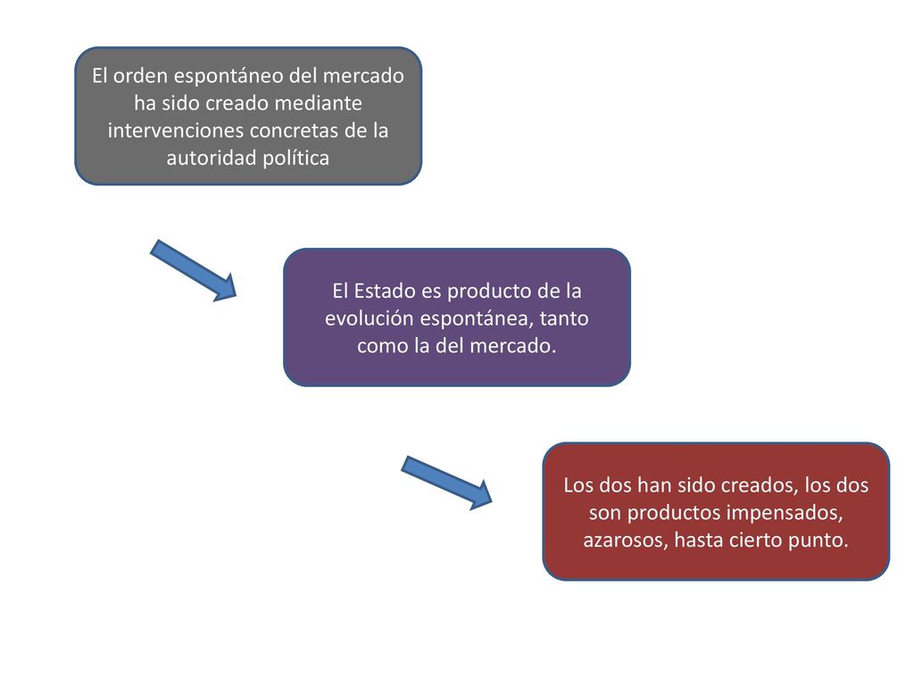 El orden espontáneo del mercado ha sido creado mediante intervenciones concretas de la autoridad política