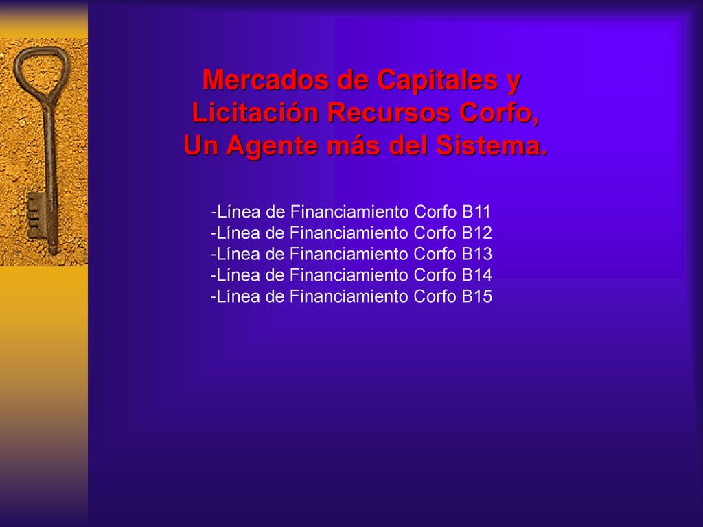 Mercados de Capitales y Licitación Recursos Corfo,
