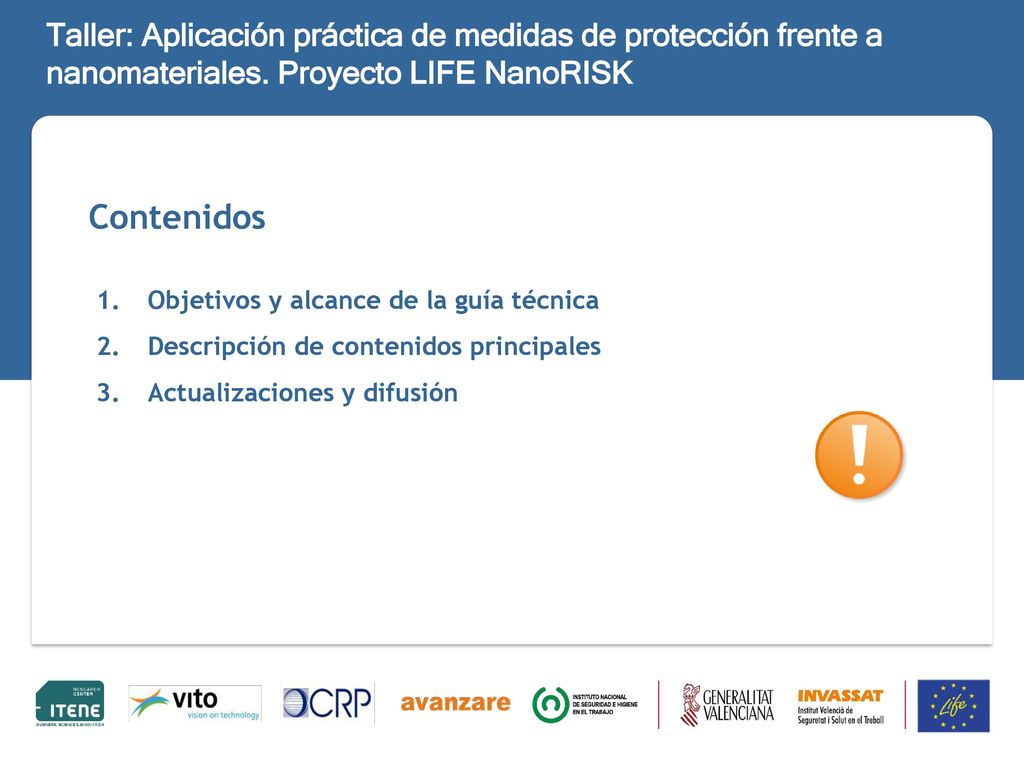 Taller: Aplicación práctica de medidas de protección frente a nanomateriales. Proyecto LIFE NanoRISK