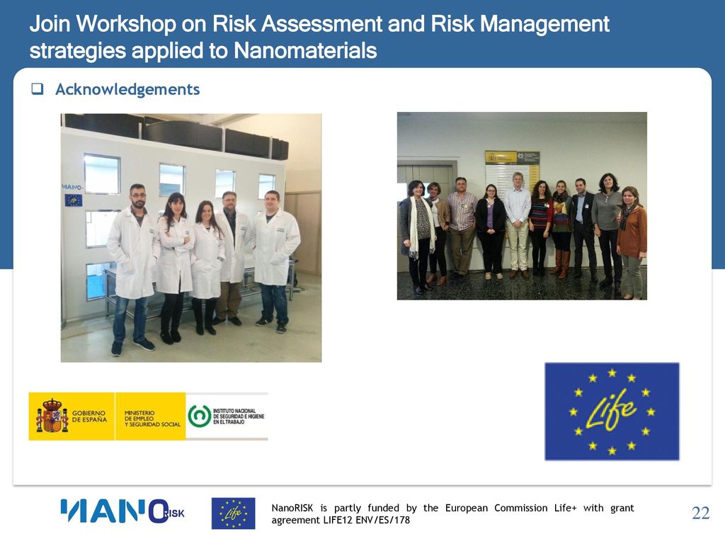 Join Workshop on Risk Assessment and Risk Management strategies applied to Nanomaterials