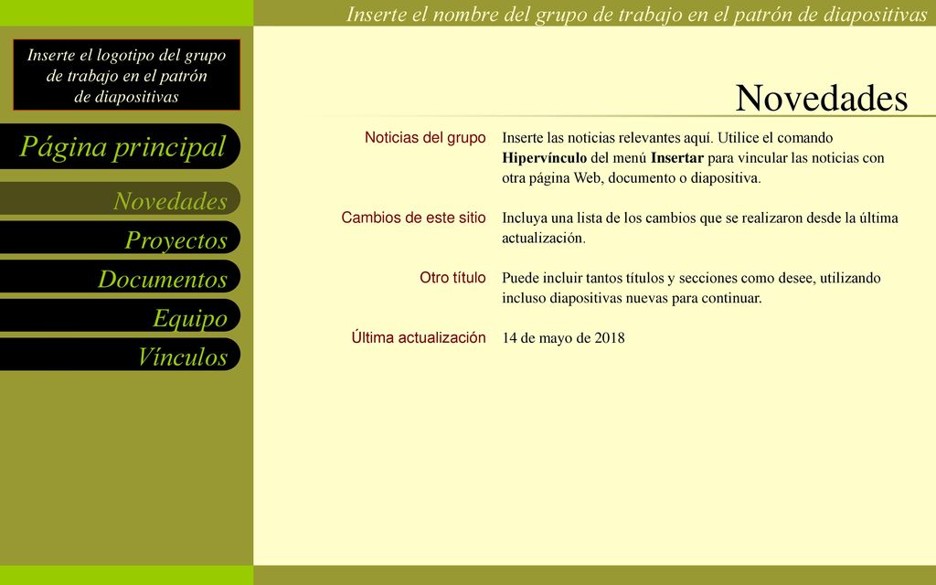 Novedades Noticias del grupo Cambios de este sitio Otro título