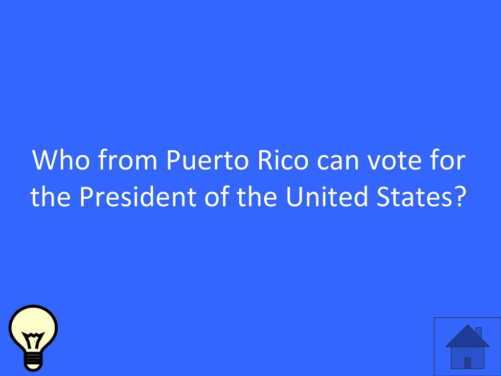 Who from Puerto Rico can vote for the President of the United States