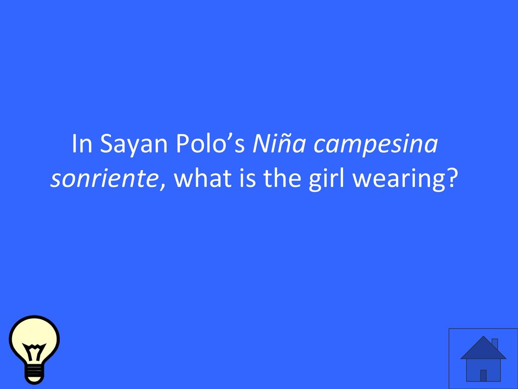 In Sayan Polo’s Niña campesina sonriente, what is the girl wearing