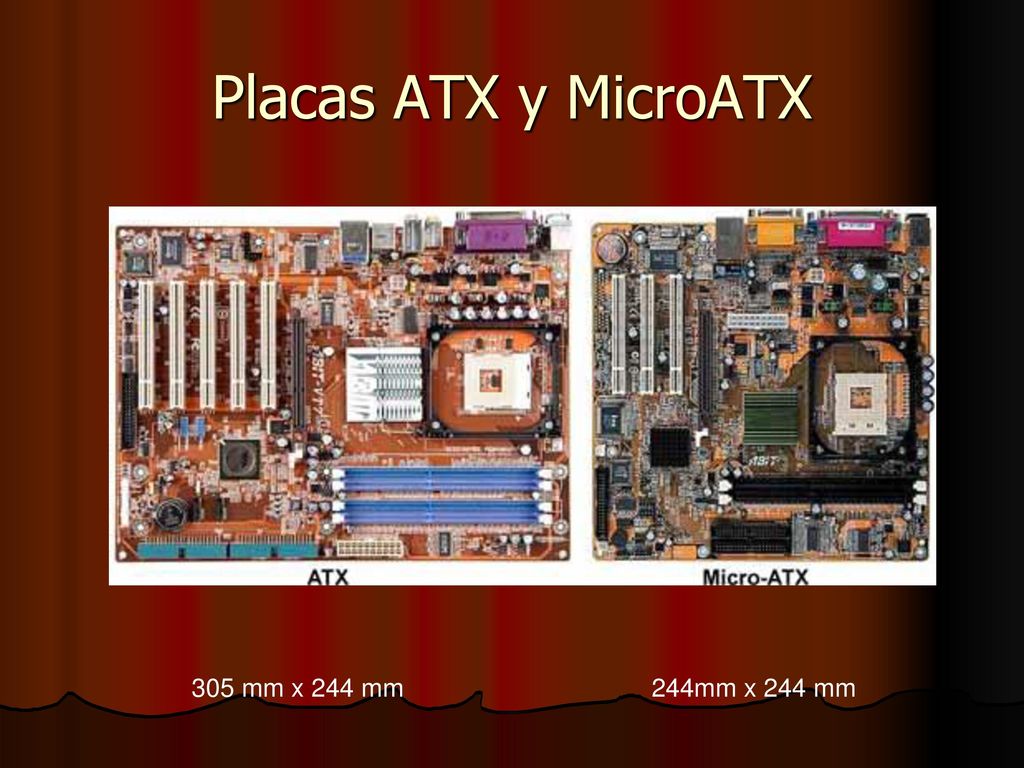 Placas ATX y MicroATX 305 mm x 244 mm 244mm x 244 mm