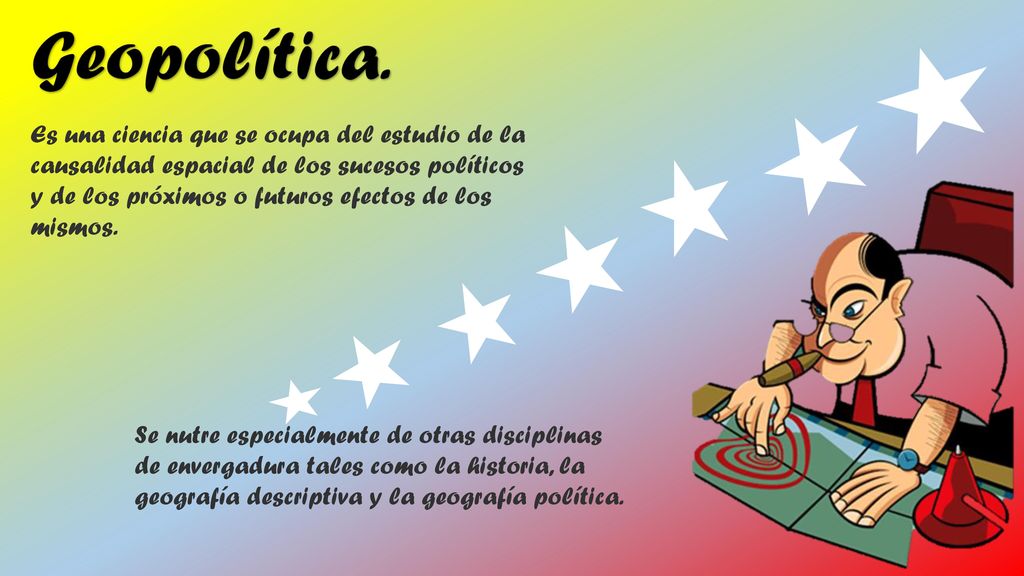 Es una ciencia que se ocupa del estudio de la causalidad espacial de los sucesos políticos y de los próximos o futuros efectos de los mismos.