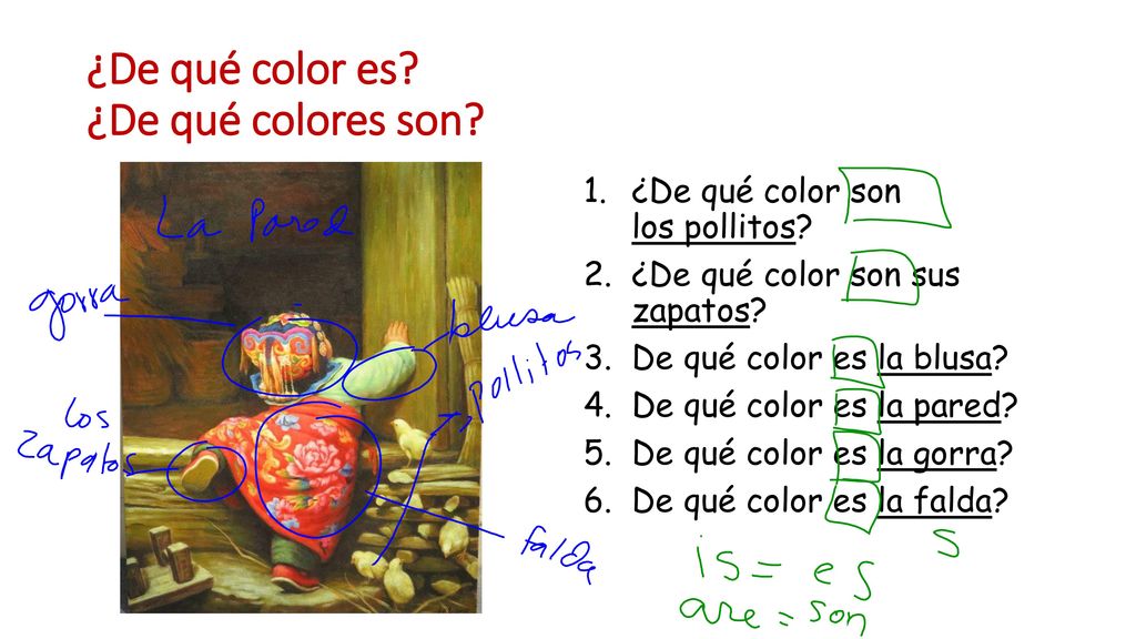 ¿De qué color es ¿De qué colores son