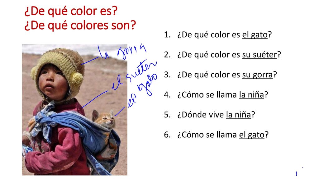 ¿De qué color es ¿De qué colores son