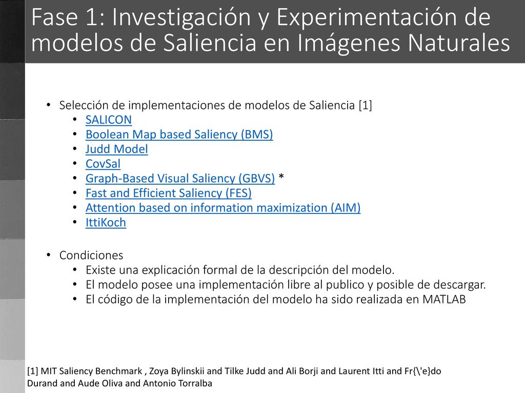 Fase 1: Investigación y Experimentación de modelos de Saliencia en Imágenes Naturales
