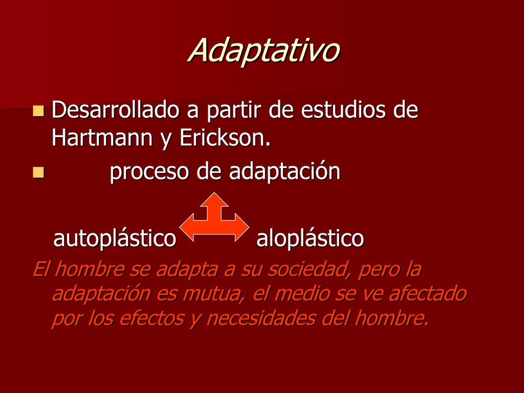 Adaptativo Desarrollado a partir de estudios de Hartmann y Erickson.