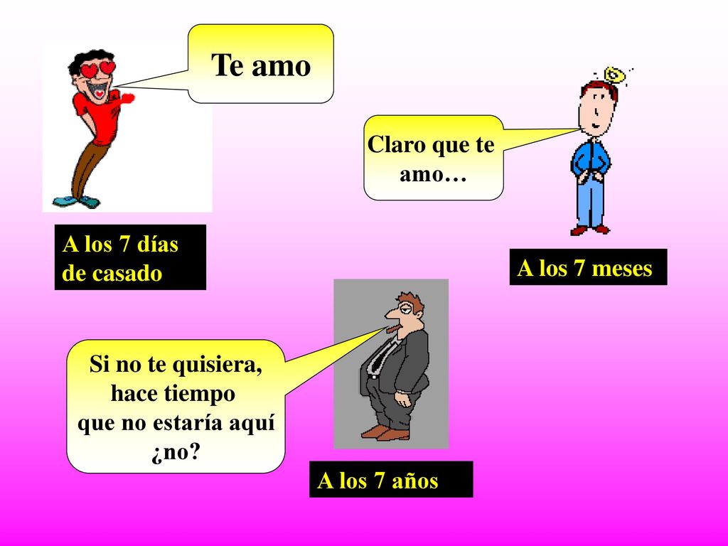 Te amo Claro que te amo… A los 7 días de casado A los 7 meses