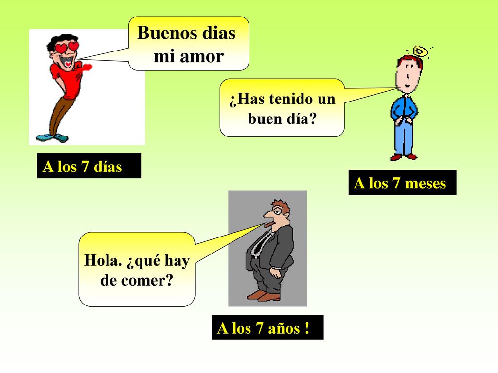 Buenos dias mi amor ¿Has tenido un buen día A los 7 días