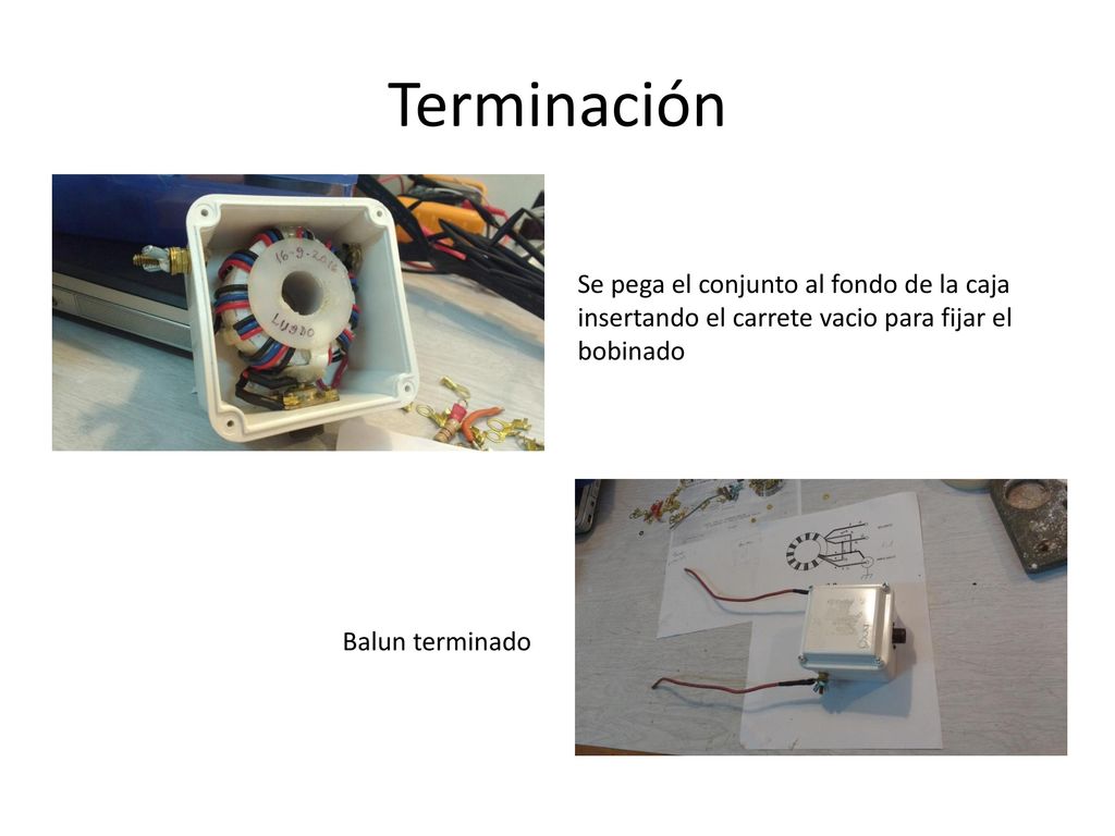 Terminación Se pega el conjunto al fondo de la caja