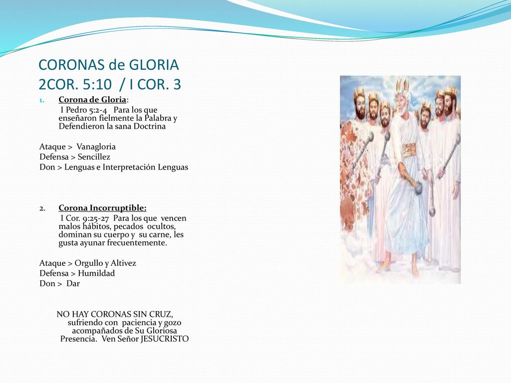 CORONAS de GLORIA 2COR. 5:10 / I COR. 3