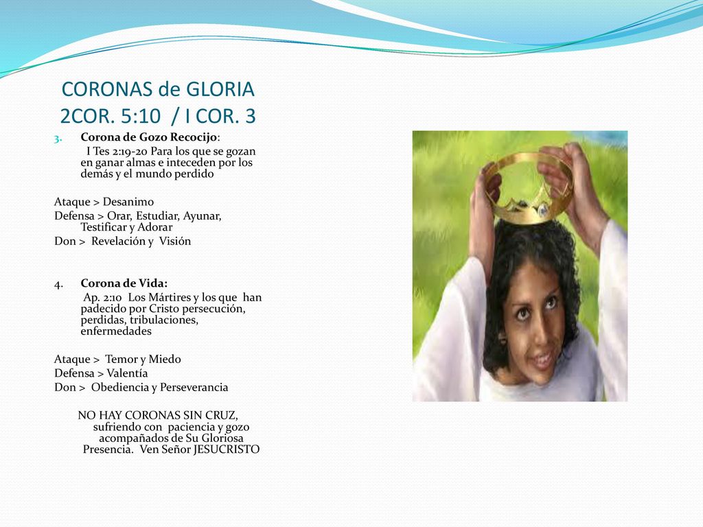 CORONAS de GLORIA 2COR. 5:10 / I COR. 3