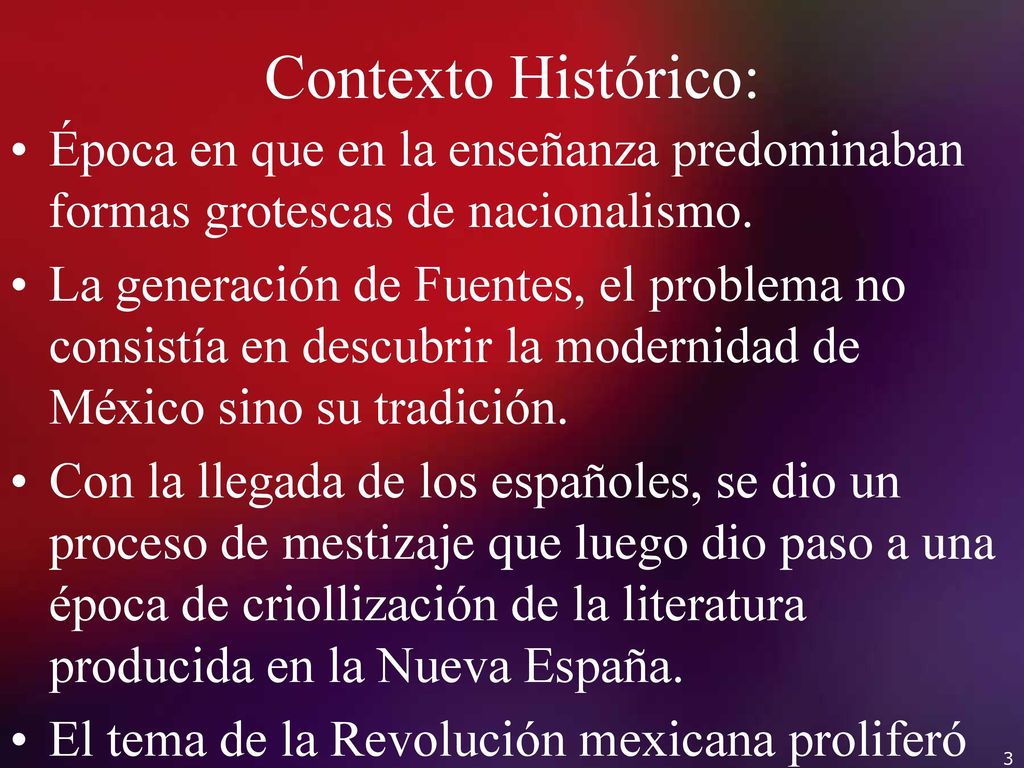 Contexto Histórico: Época en que en la enseñanza predominaban formas grotescas de nacionalismo.