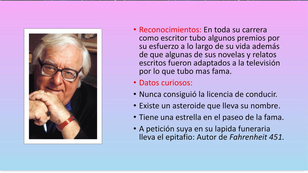 Reconocimientos: En toda su carrera como escritor tubo algunos premios por su esfuerzo a lo largo de su vida además de que algunas de sus novelas y relatos escritos fueron adaptados a la televisión por lo que tubo mas fama.