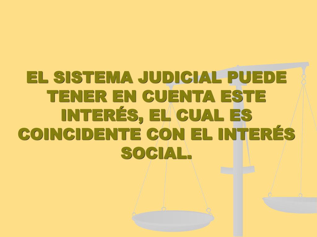 EL SISTEMA JUDICIAL PUEDE TENER EN CUENTA ESTE INTERÉS, EL CUAL ES COINCIDENTE CON EL INTERÉS SOCIAL.