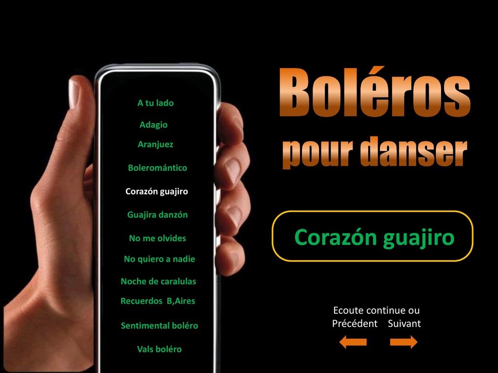 Boléros pour danser Corazón guajiro Ecoute continue ou