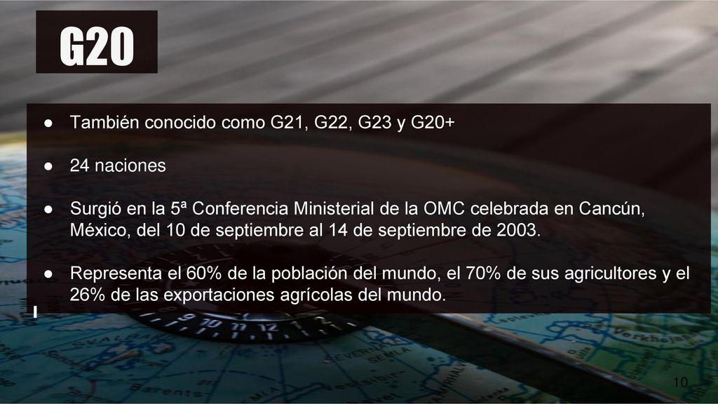 G20 También conocido como G21, G22, G23 y G naciones