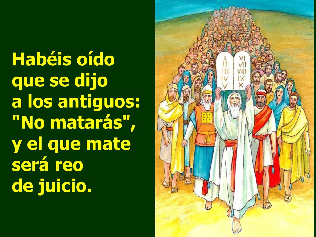 Habéis oído que se dijo a los antiguos: No matarás , y el que mate será reo de juicio.