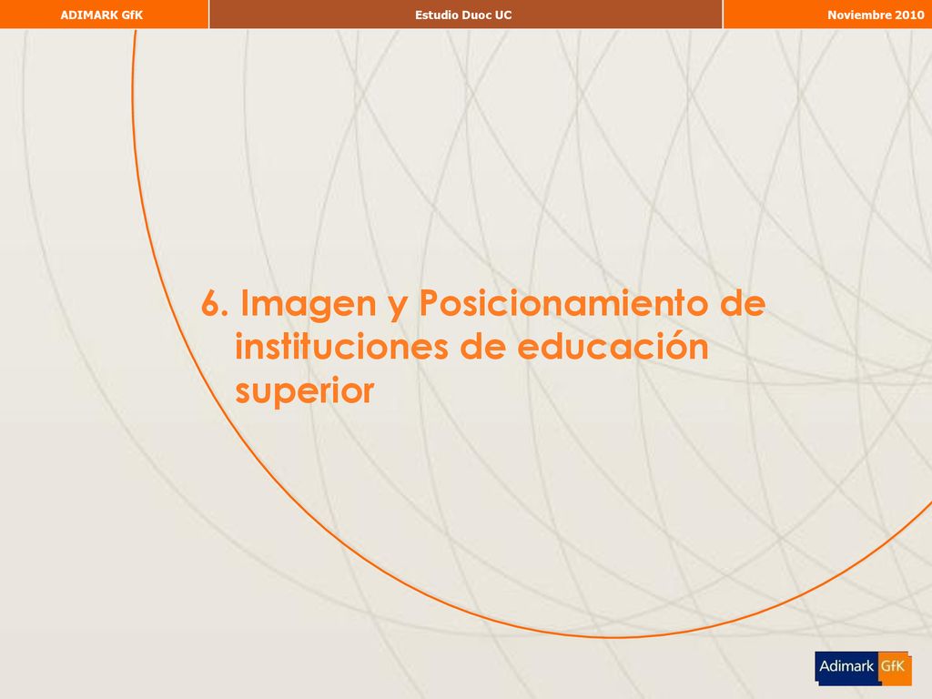 6. Imagen y Posicionamiento de instituciones de educación superior