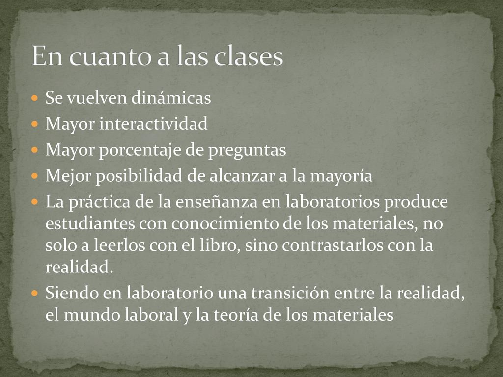 En cuanto a las clases Se vuelven dinámicas Mayor interactividad