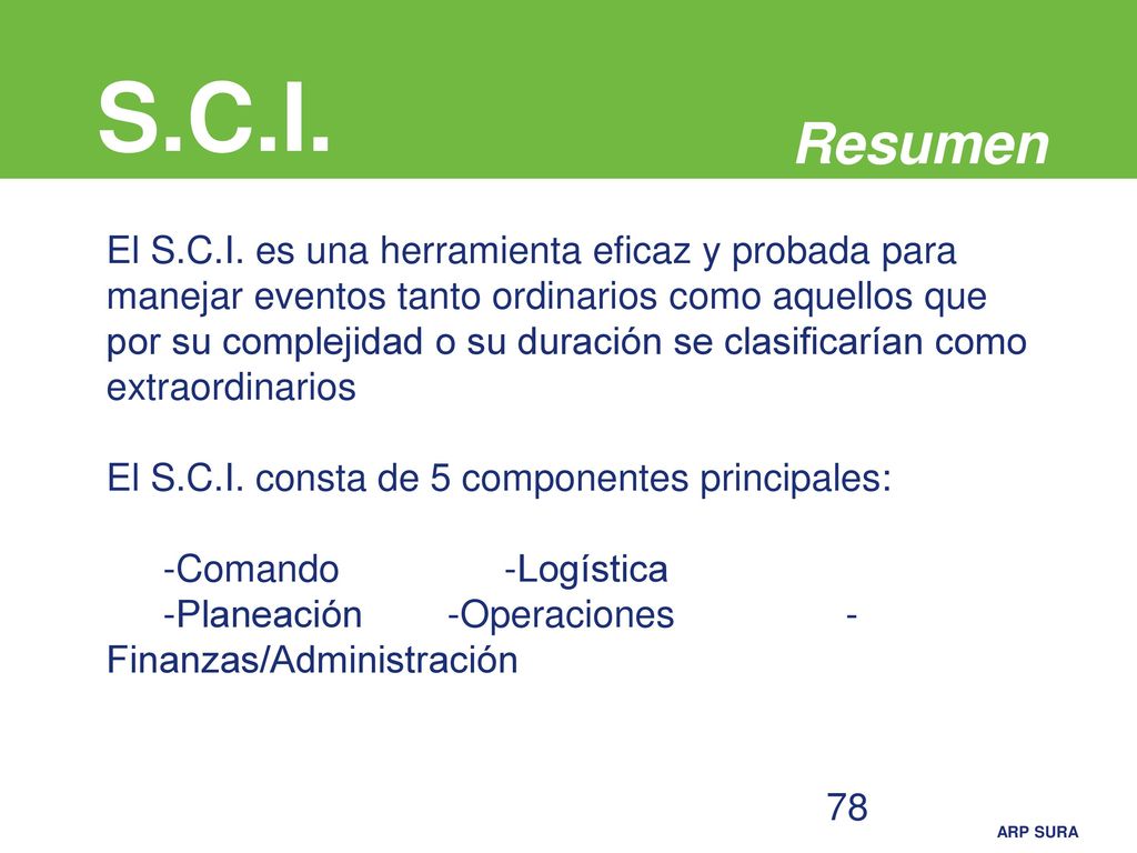 S.C.I. Resumen.