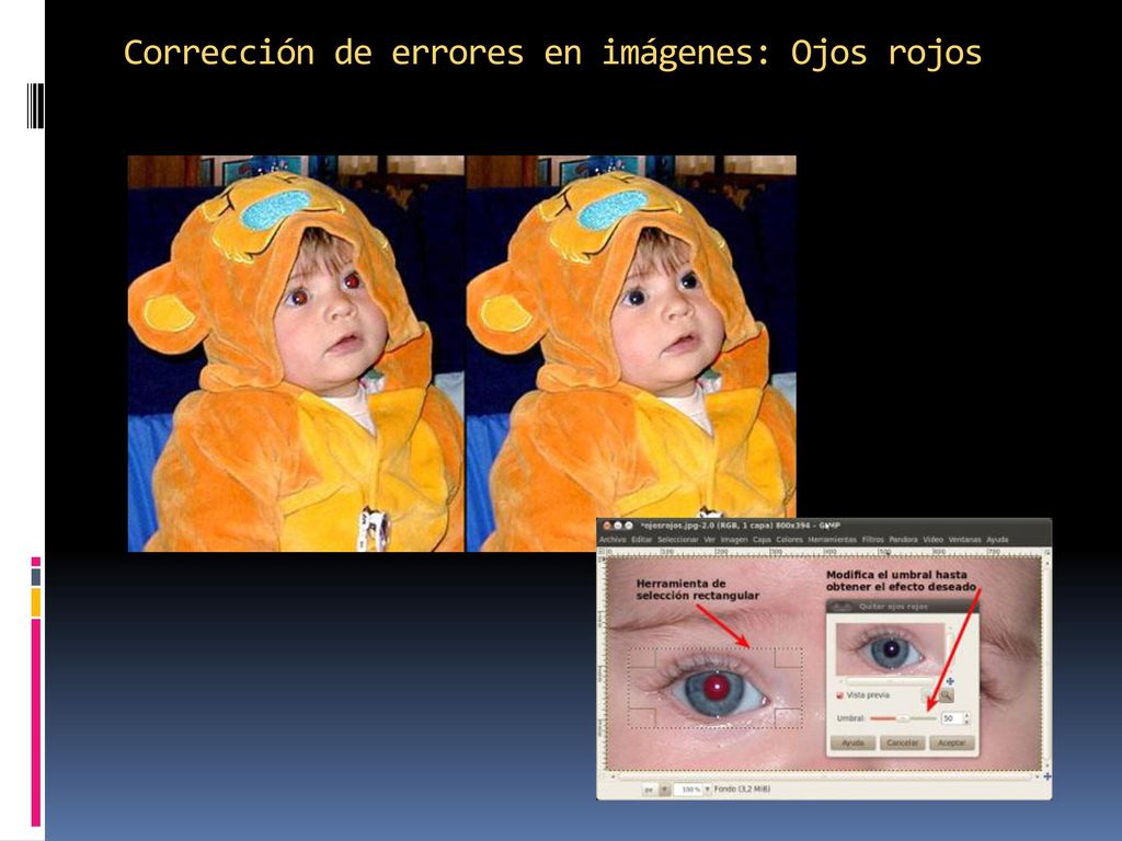 Corrección de errores en imágenes: Ojos rojos