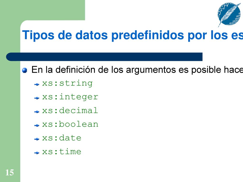 Tipos de datos predefinidos por los esquemas XML