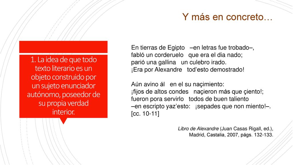 Y más en concreto… En tierras de Egipto –en letras fue trobado–, fabló un corderuelo que era el dia nado;