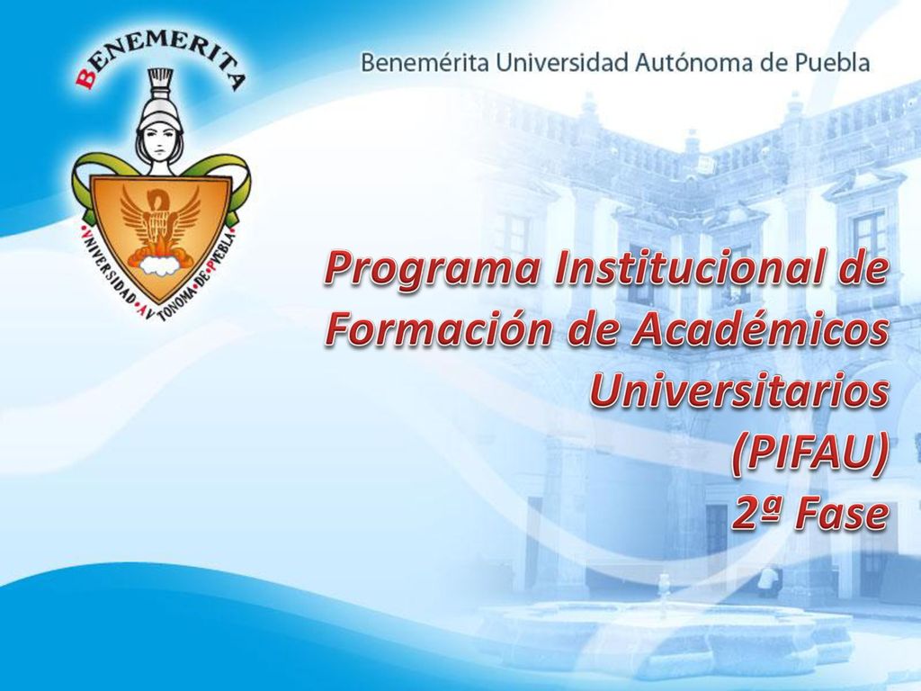 Programa Institucional de Formación de Académicos Universitarios (PIFAU) 2ª Fase