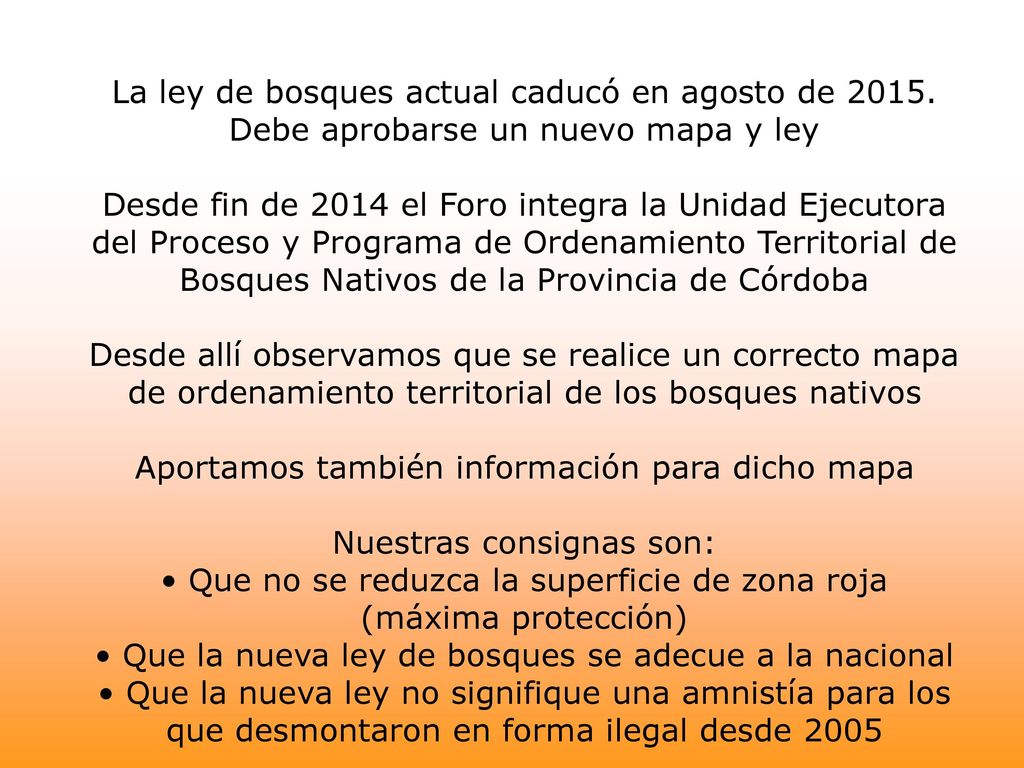 Aportamos también información para dicho mapa Nuestras consignas son: